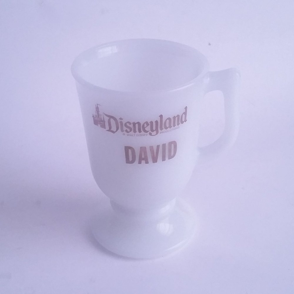 Vintage Dinseyland Milk Glass Mug for David